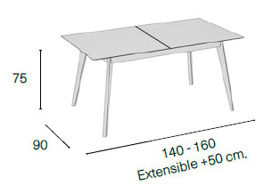 Mesa con tapa extensible